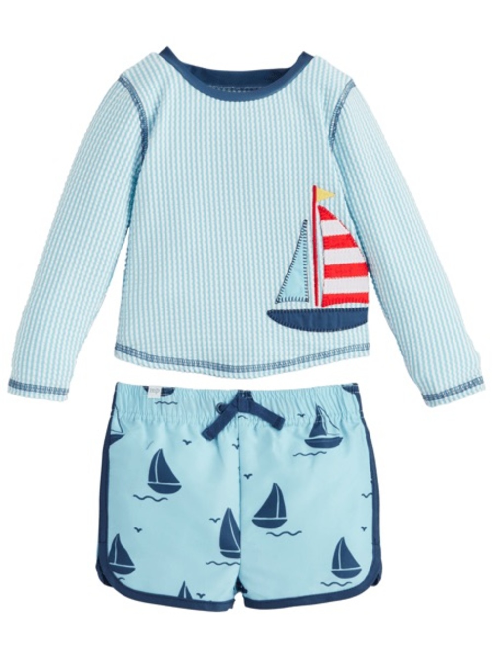 Boys Mud Pie Sailboat Rash Guard Set